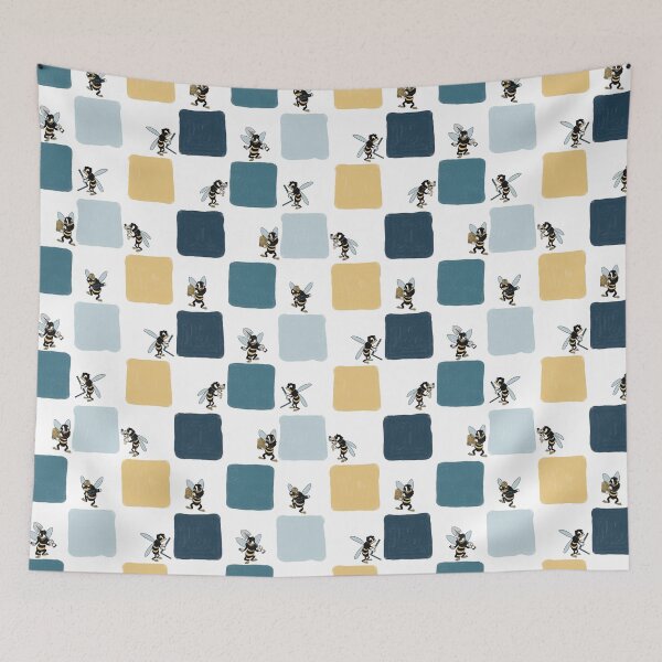Item preview, Seabee Construction Bees Checkered Squares designed and sold by Miwhi’s Shop.