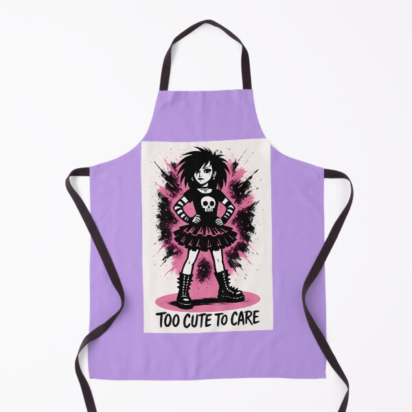 Item preview, Goth Girl Too Cute To Care Punk Skull Skater Dress designed and sold by Jessica Becker.