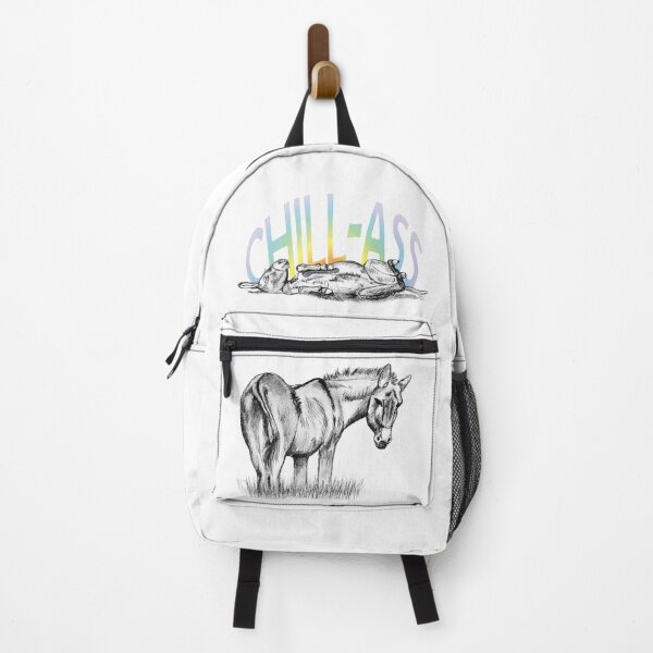 Item preview, Drawing of a donkey rolling on the ground - black color version with English text Rainbow designed and sold by SylvieG18.