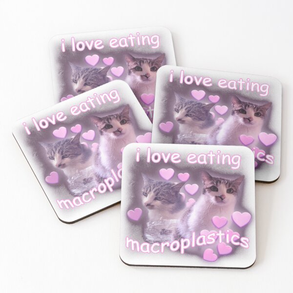 Item preview, I love eating macroplastics cat  designed and sold by TerezaValkova.