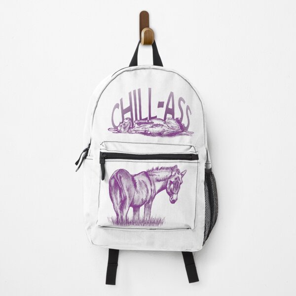 Item preview, Drawing of a donkey rolling on the ground - purple-red colorized version with English text designed and sold by SylvieG18.