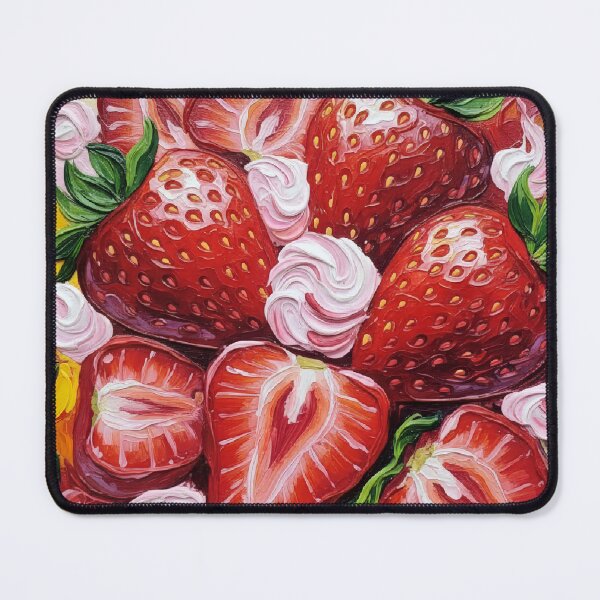 Item preview, Red strawberries in harmonious and delicious acrylic colors. The colors reflect the beauty of the fruits and provide a beautiful, divided, and refreshing visual nourishment. designed and sold by jotcar.