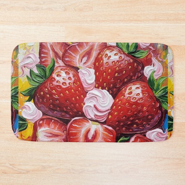 Item preview, Red strawberries in harmonious and delicious acrylic colors. The colors reflect the beauty of the fruits and provide a beautiful, divided, and refreshing visual nourishment. designed and sold by jotcar.