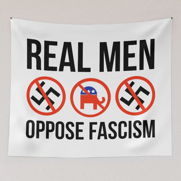 Item preview, Real men oppose fascism  designed and sold by Rachel the Artist .