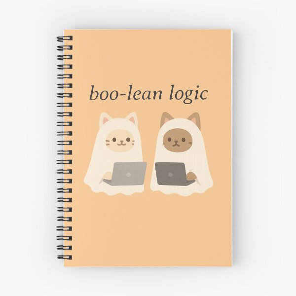 Item preview, boo-lean logic ghost cats Halloween Programmer designed and sold by RoamReady.