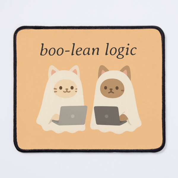 Item preview, boo-lean logic ghost cats Halloween Programmer designed and sold by RoamReady.