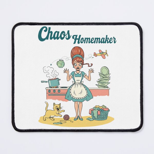Item preview, Vintage Retro Housewife Chaos Kitchen Funny Illustration designed and sold by Pitujuck Kachanond.