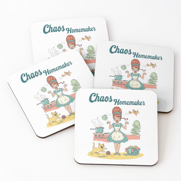 Item preview, Vintage Retro Housewife Chaos Kitchen Funny Illustration designed and sold by Pitujuck Kachanond.