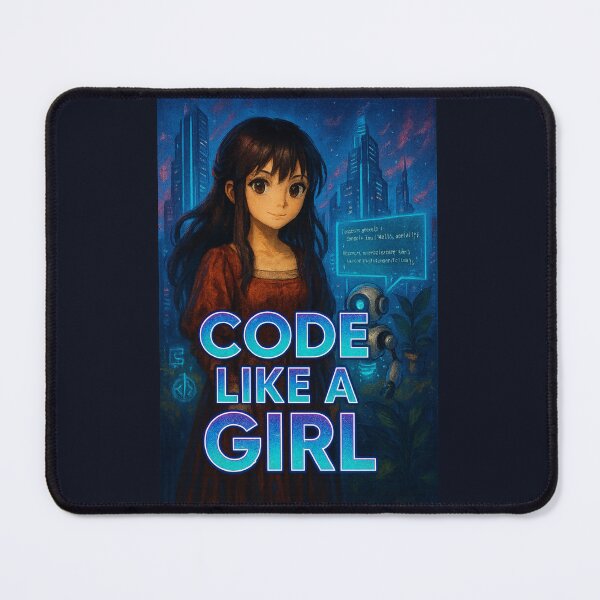 Item preview, Code Like a Girl – Futuristic Anime Empowerment Design designed and sold by LittleCountess.