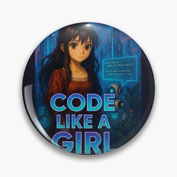 Artikelvorschau, Code Like a Girl – Futuristisches Anime-Empowerment-Design entworfen und verkauft von LittleCountess.