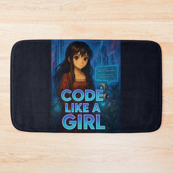 Item preview, Code Like a Girl – Futuristic Anime Empowerment Design designed and sold by LittleCountess.