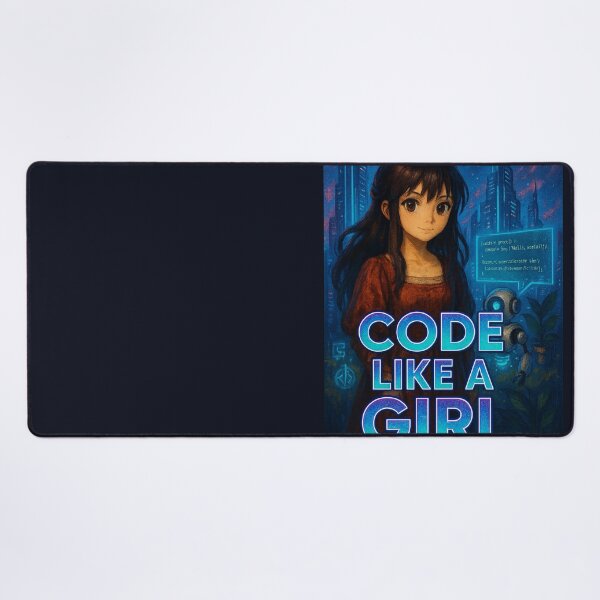 Item preview, Code Like a Girl – Futuristic Anime Empowerment Design designed and sold by LittleCountess.