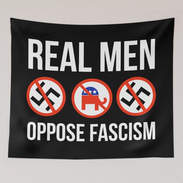 Item preview, Real men oppose fascism  designed and sold by Rachel the Artist .