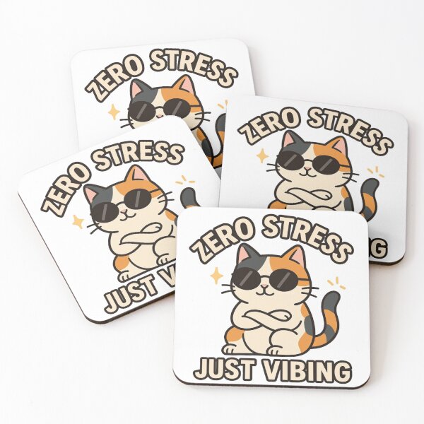 Item preview, Zero Stress Just Vibing Calico Cat  designed and sold by Yunosanx.