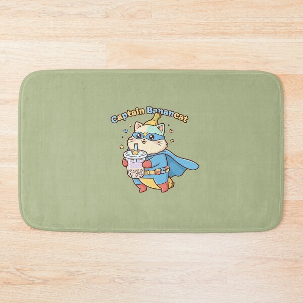 Item preview, Captain Banancat Superhero Cat with Bubble Tea designed and sold by PENLEAF DESIGNS.
