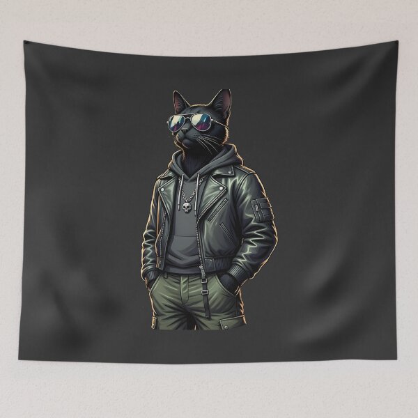 Item preview, Anthropomorphic Cat with Sunglasses designed and sold by Uglyandcute.