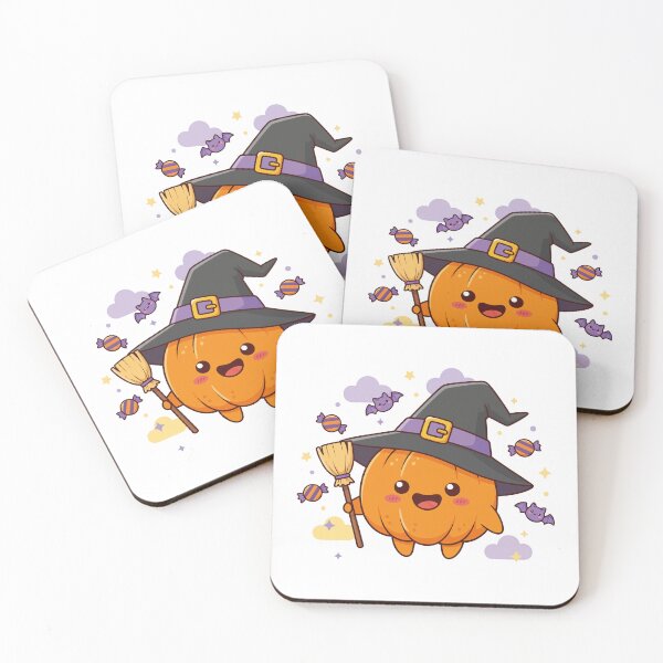 Item preview, Kawaii Pumpkin Witch with Broom designed and sold by brexastore.