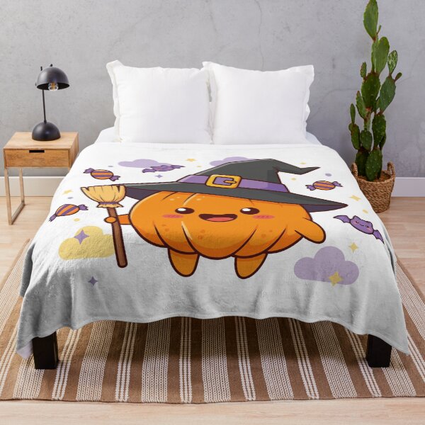 Item preview, Kawaii Pumpkin Witch with Broom designed and sold by brexastore.