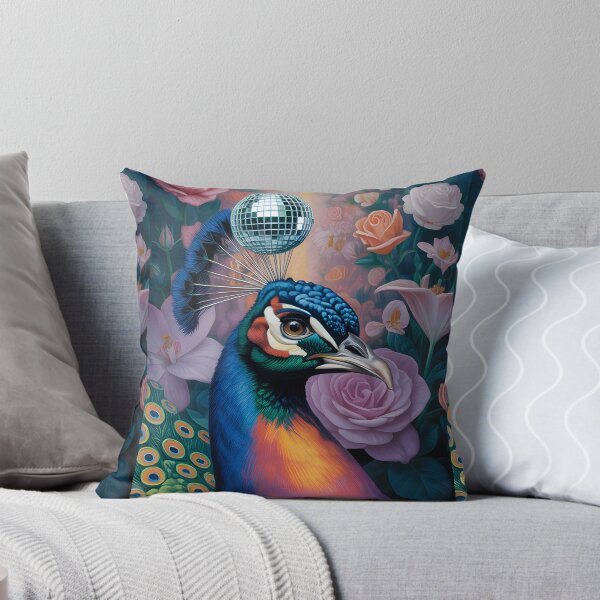 Item preview, Disco Peacock: Enchanting Bloom & Bold Vibrance designed and sold by CanvasCarousel.