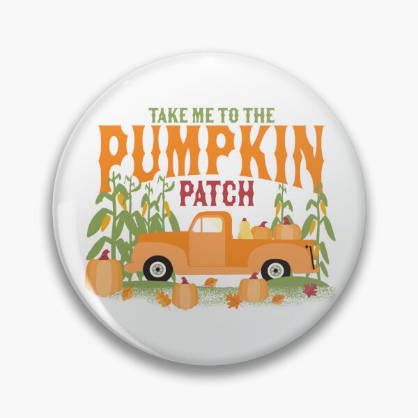Item preview, Take me to the pumpkin patch text design with retro pick up truck pumpkins and cornstalks designed and sold by Jdawnink.