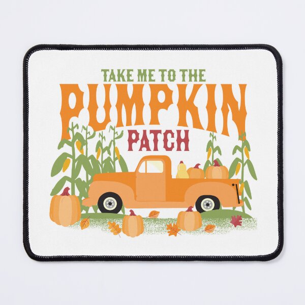 Item preview, Take me to the pumpkin patch text design with retro pick up truck pumpkins and cornstalks designed and sold by Jdawnink.