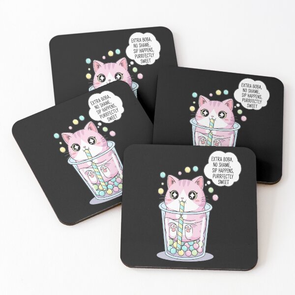 Item preview, Boba Cat Bubble Tea T-Shirt Chubby Kawaii Anime Cat Inside Boba Cup, Cute Smug Pastel Design designed and sold by Neko-Doodle-co.