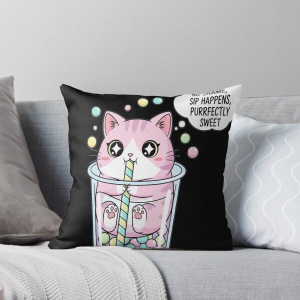 Item preview, Boba Cat Bubble Tea T-Shirt Chubby Kawaii Anime Cat Inside Boba Cup, Cute Smug Pastel Design designed and sold by Neko-Doodle-co.