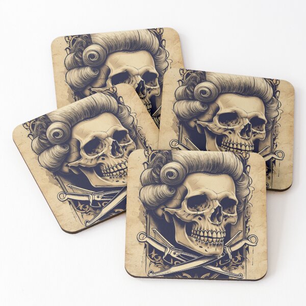 Item preview, Skull with Razors – Dark Barber Art designed and sold by Antik by Schulz.