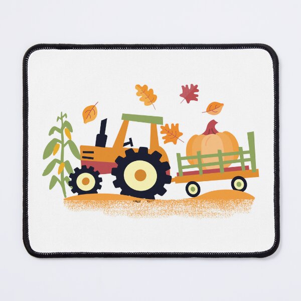 Item preview, Cute Farm Tractor and Wagon with pumpkin, cornstalks and leaves designed and sold by Jdawnink.