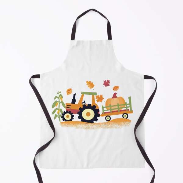 Item preview, Cute Farm Tractor and Wagon with pumpkin, cornstalks and leaves designed and sold by Jdawnink.