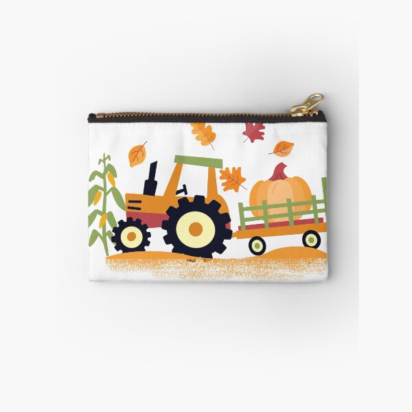 Item preview, Cute Farm Tractor and Wagon with pumpkin, cornstalks and leaves designed and sold by Jdawnink.