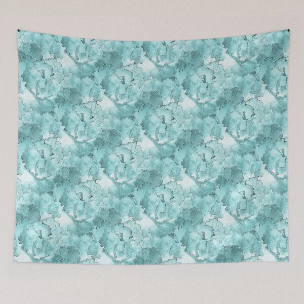 Item preview, Pastel Kale Cabbage Floral Pattern in Aqua designed and sold by Artistestella.