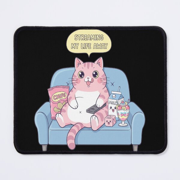 Item preview, Lazy Potato Cat T-Shirt Funny Fat Anime Cat on Couch with Snacks, Kawaii Pastel Meme Design designed and sold by Neko-Doodle-co.