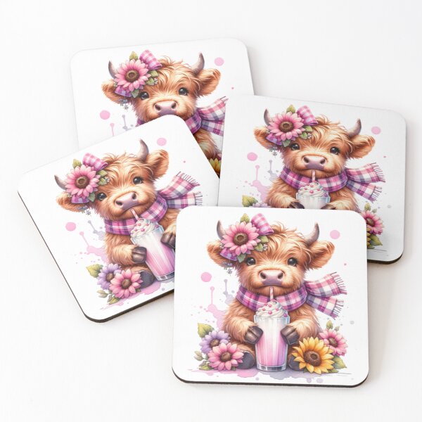 Item preview, Cutest Highland Cow Milkshake Design designed and sold by Catzelle.