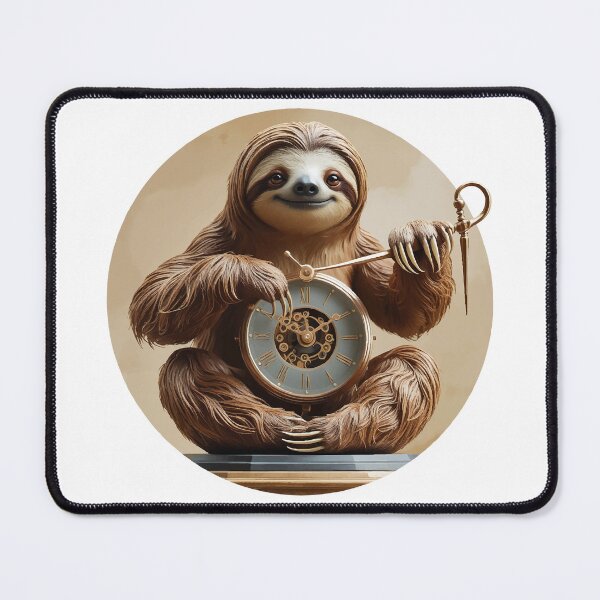 Item preview, Charming sloth with clock motif designed and sold by pehhappy.