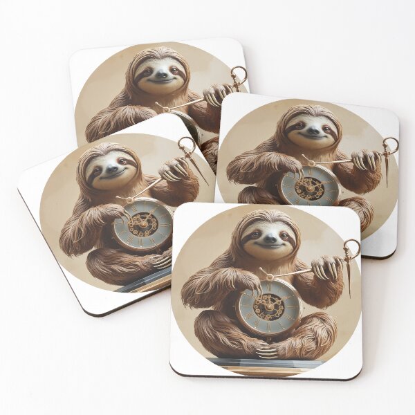 Item preview, Charming sloth with clock motif designed and sold by pehhappy.