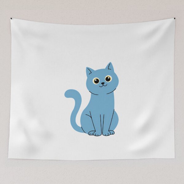 Item preview, Cute Simple Blue Cat, Sitting Happy designed and sold by TiloVosano.