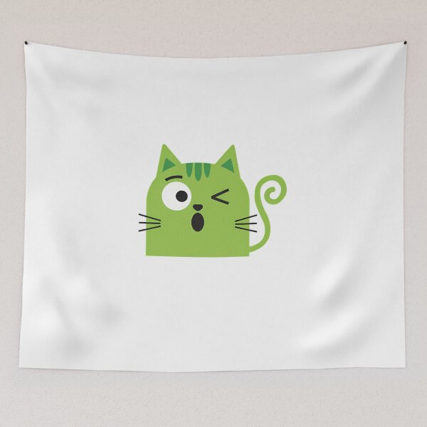 Item preview, Cute Simple Green Cat, Winking  designed and sold by TiloVosano.