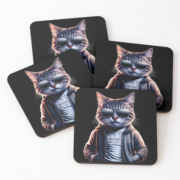 Item preview, Anthropomorphic Cat with Sunglasses designed and sold by Uglyandcute.