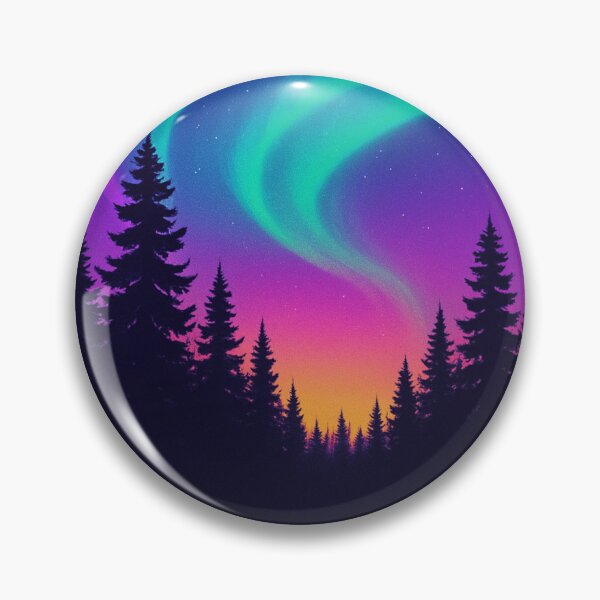 Item preview, Aurore Boréale Magique – Forêt Nocturne Colorée designed and sold by MeowLoka ⭐⭐⭐⭐.