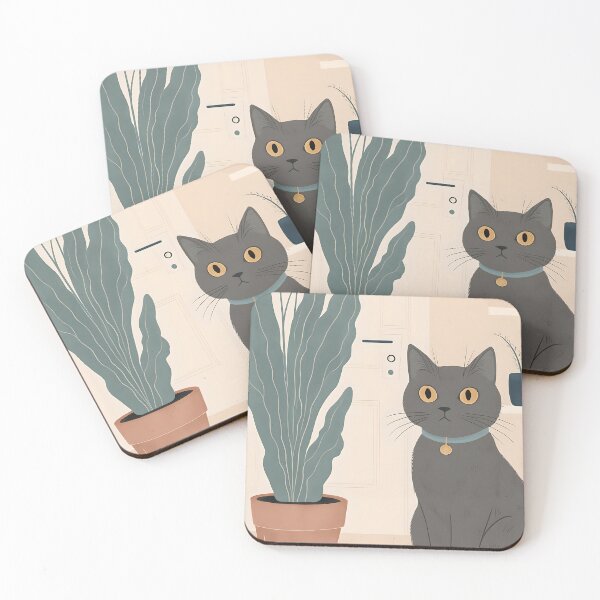 Artikelvorschau, Graue Katze | Wandkunst entworfen und verkauft von Whimsical Cat Designs.