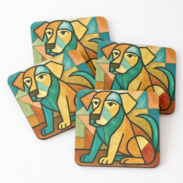 Item preview, Cubist Style Dog Artwork designed and sold by Myra365Art.