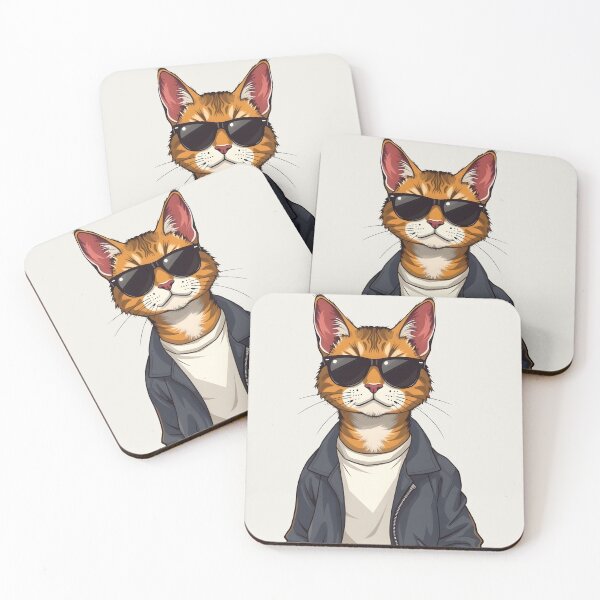 Item preview, Anthropomorphic Cat with Sunglasses designed and sold by Uglyandcute.