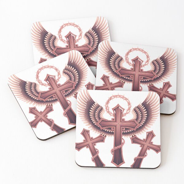 Item preview, Divine Faith Armor Collection 3 Crosses Angel Wings Christian Shirt designed and sold by DIVINE FAITH 714.