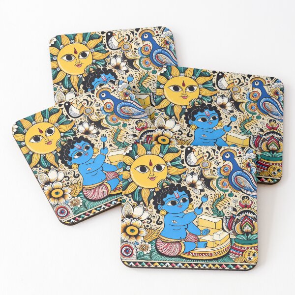 Item preview, Madhubani Inspired Krishna Artwork- Indian Folk Art Design  designed and sold by ShaktyVarnam.