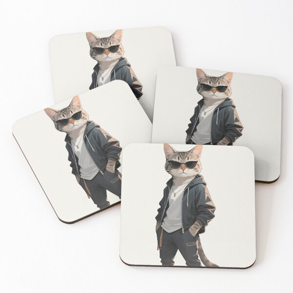 Item preview, Anthropomorphic Cat with Sunglasses designed and sold by Uglyandcute.