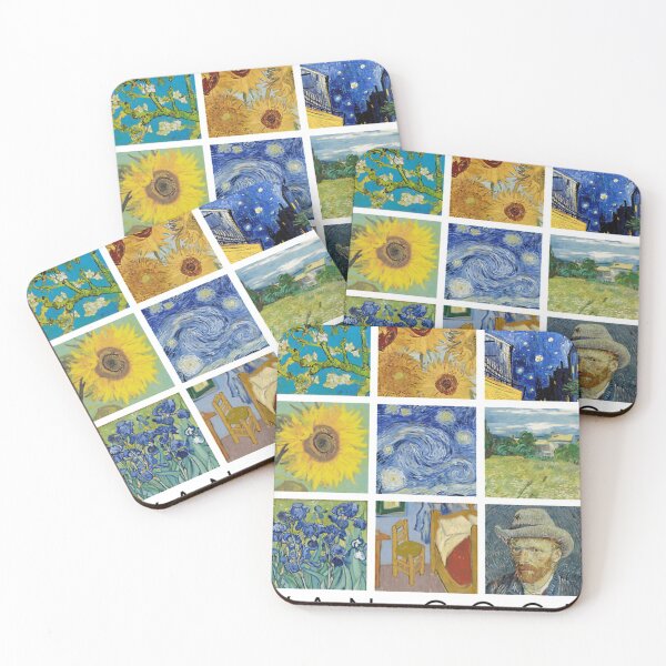 Item preview, Van Gogh Painting Collage With Starry Night And Sunflowers designed and sold by JOHNHELLAND.