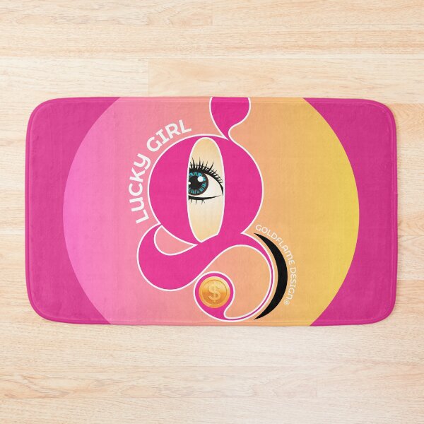 Item preview, LUCKY GIRL - Affirming Abundance Vibrant ART DECO DESIGN - magenta-pink-golden yellow designed and sold by GoldflameDesign®.