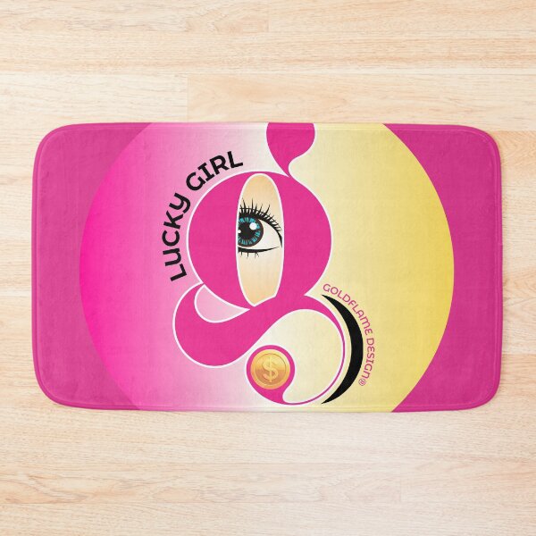 Item preview, LUCKY GIRL - Affirming Abundance Vibrant ART DECO DESIGN - magenta-pink-yellow designed and sold by GoldflameDesign®.