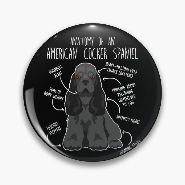 Item preview, Black American Cocker Spaniel Dog Anatomy designed and sold by Clara Hollins.